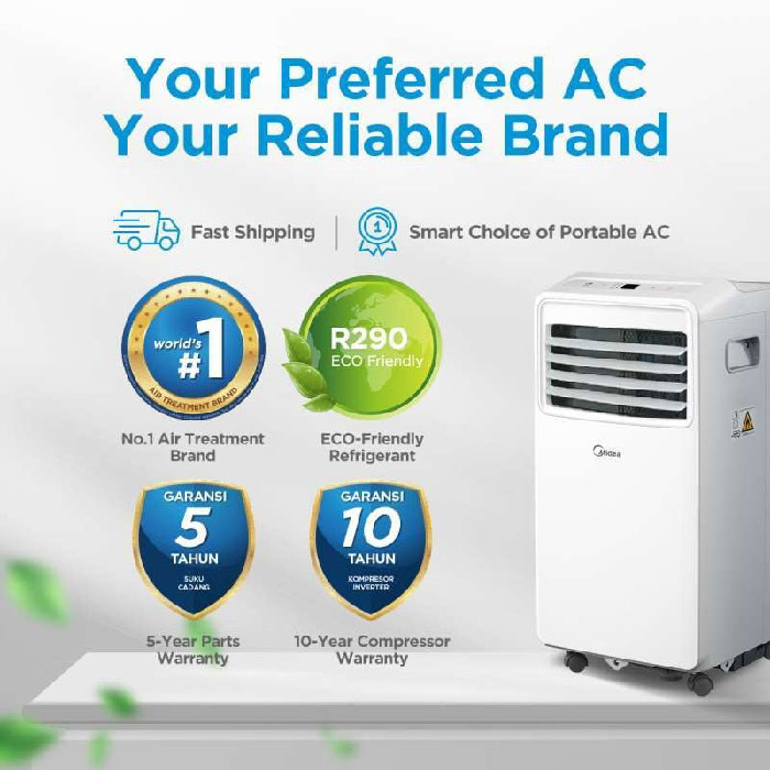 Midea AC Portabel PHA Series 1/2 PK - MPHA-05CRN7